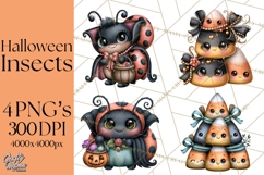 Cute Halloween Insects Clipart PNG Product Image 1