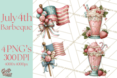 Patriotic Backyard BBQ Clipart and 4th of July Cookout Art Product Image 1