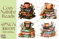 Cozy Chapters Coffee Books Nature Clipart PNG Graphics Product Image 1