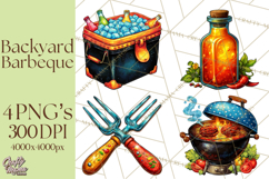 Summer BBQ Beer &amp; Grilling Clipart, Barbecue Png Files Product Image 1
