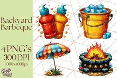 Summer BBQ Beer &amp; Grilling Clipart, Barbecue Png Files Product Image 1