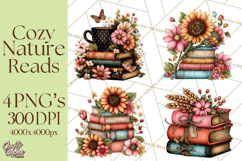 Cozy Chapters Coffee Books Nature Clipart PNG Graphics Product Image 1
