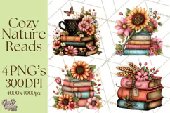 Cozy Chapters Coffee Books Nature Clipart PNG Graphics Product Image 1