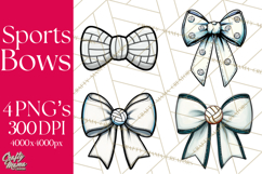 Sports Bows Clipart, Sports Bow PNG, Volleyball Bow Png Product Image 1