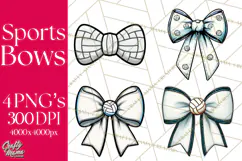 Sports Bows Clipart, Sports Bow PNG, Volleyball Bow Png Product Image 1