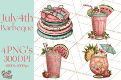 Patriotic Backyard BBQ Clipart and 4th of July Cookout Art Product Image 1