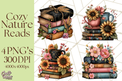Cozy Chapters Coffee Books Nature Clipart PNG Graphics Product Image 1