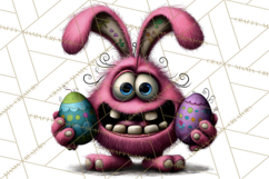 Funny Easter Monsters Clipart, Monster Easter PNG File Product Image 4