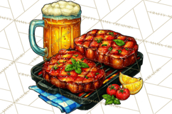 Summer BBQ Beer &amp; Grilling Clipart, Barbecue Png Files Product Image 4