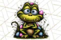 Funny Easter Monsters Clipart, Monster Easter PNG File Product Image 3