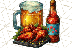 Summer BBQ Beer &amp; Grilling Clipart, Barbecue Png Files Product Image 3