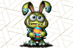 Funny Easter Monsters Clipart, Monster Easter PNG File Product Image 4
