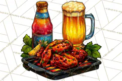 Summer BBQ Beer & Grilling Clipart, Barbecue Png Files Product Image 4