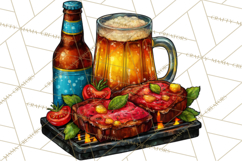 Summer BBQ Beer &amp; Grilling Clipart, Barbecue Png Files Product Image 5