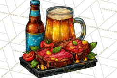 Summer BBQ Beer & Grilling Clipart, Barbecue Png Files Product Image 5