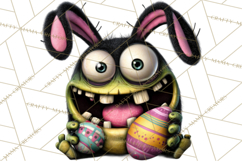 Funny Easter Monsters Clipart, Monster Easter PNG File Product Image 5