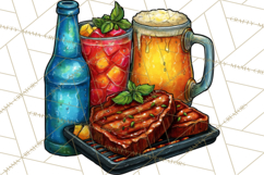 Summer BBQ Beer &amp; Grilling Clipart, Barbecue Png Files Product Image 2