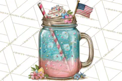 Patriotic Backyard BBQ Clipart and 4th of July Cookout Art Product Image 2