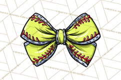 Sports Bows Clipart, Sports Bow PNG, Softball Baseball Png Product Image 3