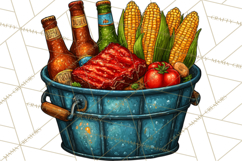 Summer BBQ Beer &amp; Grilling Clipart, Barbecue Png Files Product Image 3