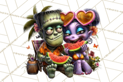 Cute Summerween Beach Monster PNG Clipart Product Image 3