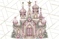 Sugarplum Christmas Village PNG PNG, Pastel Christmas Homes Product Image 4