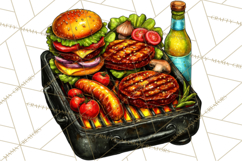 Summer BBQ Beer &amp; Grilling Clipart, Barbecue Png Files Product Image 2