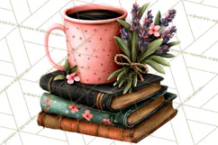 Cozy Chapters Coffee Books Nature Clipart PNG Graphics Product Image 2
