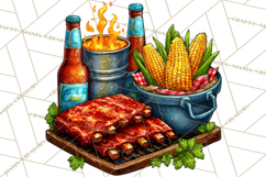 Summer BBQ Beer &amp; Grilling Clipart, Barbecue Png Files Product Image 4