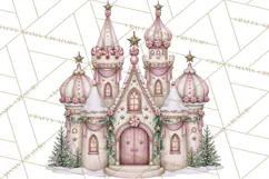 Sugarplum Christmas Village PNG PNG, Pastel Christmas Homes Product Image 5