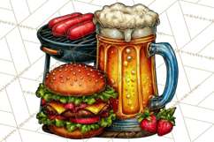 Summer BBQ Beer &amp; Grilling Clipart, Barbecue Png Files Product Image 2