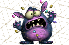 Funny Easter Monsters Clipart, Monster Easter PNG File Product Image 2