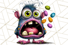 Funny Easter Monsters Clipart, Monster Easter PNG File Product Image 3