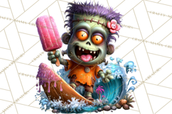 Cute Summerween Beach Monster PNG Clipart Product Image 3