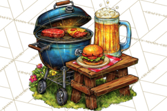 Summer BBQ Beer &amp; Grilling Clipart, Barbecue Png Files Product Image 4