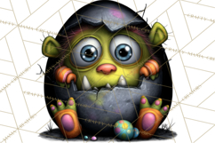 Funny Easter Monsters Clipart, Monster Easter PNG File Product Image 4