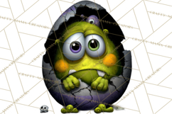 Funny Easter Monsters Clipart, Monster Easter PNG File Product Image 5