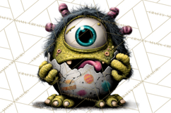 Funny Easter Monsters Clipart, Monster Easter PNG File Product Image 2