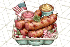 Patriotic Backyard BBQ Clipart and 4th of July Cookout Art Product Image 2