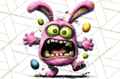 Funny Easter Monsters Clipart, Monster Easter PNG File Product Image 3
