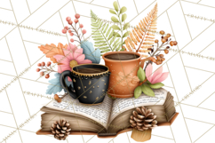Cozy Chapters Coffee Books Nature Clipart PNG Graphics Product Image 3