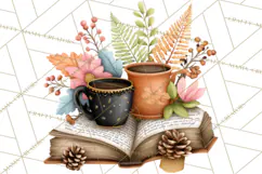 Cozy Chapters Coffee Books Nature Clipart PNG Graphics Product Image 3