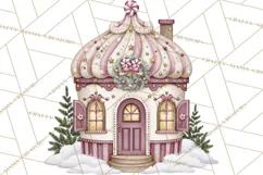 Sugarplum Christmas Village PNG PNG, Pastel Christmas Homes Product Image 3