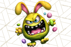 Funny Easter Monsters Clipart, Monster Easter PNG File Product Image 4