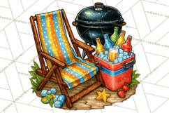 Summer BBQ Beer &amp; Grilling Clipart, Barbecue Png Files Product Image 4