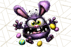 Funny Easter Monsters Clipart, Monster Easter PNG File Product Image 5