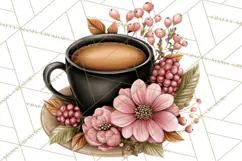 Cozy Chapters Coffee Books Nature Clipart PNG Graphics Product Image 5