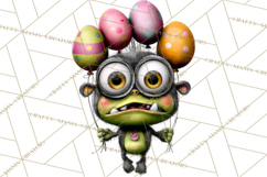 Funny Easter Monsters Clipart, Monster Easter PNG File Product Image 3