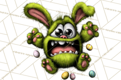 Funny Easter Monsters Clipart, Monster Easter PNG File Product Image 2