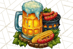 Summer BBQ Beer &amp; Grilling Clipart, Barbecue Png Files Product Image 4